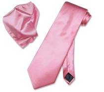 Antonio Ricci Hot Pink Fuchsia NeckTie Handkerchief Mens Neck Tie Set