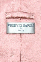 Vesuvio Napoli NeckTie PINK Color Paisley Design Men's Neck Tie