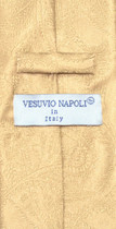 Vesuvio Napoli Gold Color PAISLEY NeckTie & Handkerchief Matching Neck Tie Set