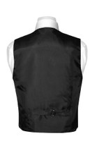 BOY'S Dress Vest & NeckTie Solid BLACK Color Neck Tie Set