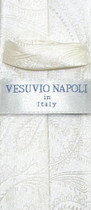 Vesuvio Napoli Narrow NeckTie Solid OFF-WHITE Paisley 2.5" Skinny Men's Neck Tie