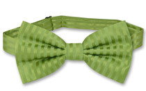 Vesuvio Napoli BowTie Spinach Green Vertical Stripes Mens Bow Tie