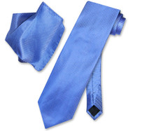 Antonio Ricci NeckTie Hanky Blue  Light Blue Ribbed Lines Neck Tie Set