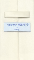 Vesuvio Napoli Solid CREAM Color NeckTie & Handkerchief Men's Neck Tie Set