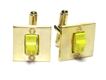 Light Switch Cufflinks | Mens Gold Tone Light Switch Cufflinks