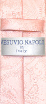 Vesuvio Napoli Narrow NeckTie Solid PEACH Paisley 2.5" Skinny Men's Neck Tie