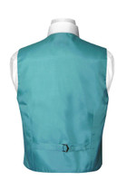 BOY'S Dress Vest & NeckTie Solid TURQUOISE AQUA BLUE Color Neck Tie Set