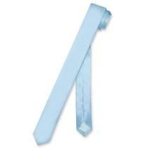 Biagio 100% Silk Narrow NeckTie Extra Skinny Baby Blue Mens Neck Tie