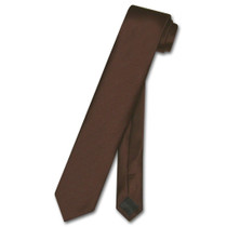 Vesuvio Napoli Narrow NeckTie Skinny Chocolate Brown Mens Neck Tie