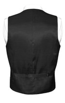 Biagio Men's Solid BLACK BAMBOO SILK Dress Vest Neck Tie Set size 3XL