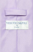 Vesuvio Napoli Solid Lavender Purple NeckTie & Handkerchief Men's Neck Tie Set