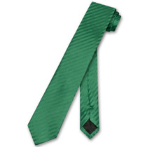 Vesuvio Napoli NeckTie Emerald Green Vertical Stripes Skinny Mens Tie