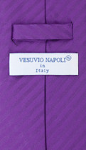 Vesuvio Napoli PURPLE Striped NeckTie & Handkerchief Matching Men's Neck Tie Set