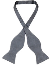 Vesuvio Napoli Self Tie Bow Tie Charcoal Grey Paisley Mens BowTie
