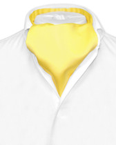 Yellow Cravat Tie | Vesuvio Napoli Mens Solid Color Ascot Cravat Tie