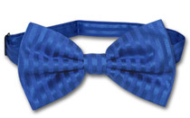Vesuvio Napoli BowTie Royal Blue Color Vertical Stripes Mens Bow Tie