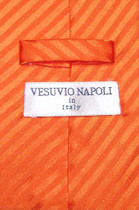 Men's Dress Vest & NeckTie ORANGE Color Vertical Striped Design Neck Tie Set