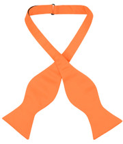 Vesuvio Napoli Self Tie Bow Tie Solid Orange Color Mens BowTie