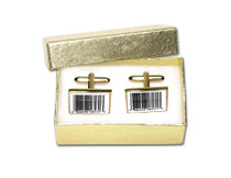 Gold-Tone Men's Cuff Links BARCODE Cufflinks