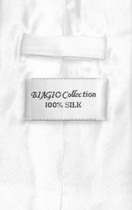 Biagio 100% SILK Solid WHITE Color NeckTie & Handkerchief Men's Neck Tie Set