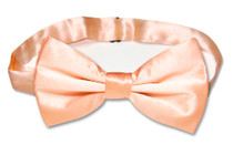 Peach Ties | Mens Solid Peach Color Silk Bow Tie