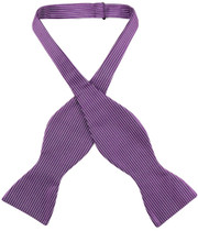 Antonio Ricci Self Tie Bow Tie Solid Purple Ribbed Pattern Mens BowTie