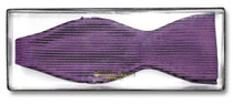 Antonio Ricci SELF TIE Bow Tie Solid PURPLE Color Ribbed Pattern Men's BowTie