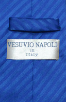 Vesuvio Napoli NeckTie ROYAL BLUE Striped Vertical Stripes Design Men's Neck Tie