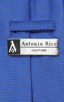 Antonio Ricci NeckTie Handkerchief Royal Blue w/ Navy Blue Ribbed Lines Tie Set