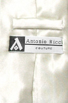 Antonio Ricci Solid CREAM Color NeckTie Handkerchief Men's Neck Tie Set