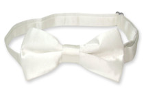 Biagio Bamboo Silk Off-White BowTie | Solid Color Mens Bow Tie