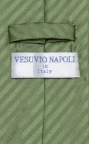Vesuvio Napoli NeckTie OLIVE GREEN Striped Vertical Stripes Men's Neck Tie