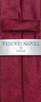 Vesuvio Napoli Narrow NeckTie Solid BURGUNDY Paisley 2.5" Skinny Men's Neck Tie