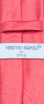 Vesuvio Napoli Narrow NeckTie Solid CORAL PINK Paisley 2.5" Skinny Men's Tie