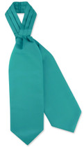 Vesuvio Napoli ASCOT Solid TEAL Color Cravat Men's Neck Tie