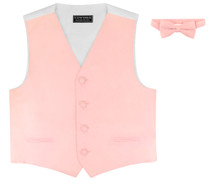 Covona Boys Dress Vest Bow Tie Solid Pink BowTie Set sz 10