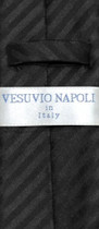 Vesuvio Napoli NeckTie BLACK Vertical Stripes SKINNY 2.5" Men's Neck Tie