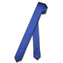 Biagio 100% Silk Narrow NeckTie Extra Skinny Royal Blue Color Mens Tie