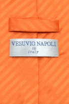 Vesuvio Napoli NeckTie ORANGE Striped Vertical Stripes Design Men's Neck Tie
