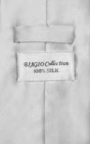 Biagio 100% SILK NeckTie Solid SILVER GREY Color Men's Gray Neck Tie