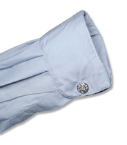 Men's Solid Powder Blue Color Dress Shirt w/ Convertible Cuffs