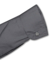Men's Solid CHARCOAL GREY Color Dress Shirt w/ Convertible Cuffs