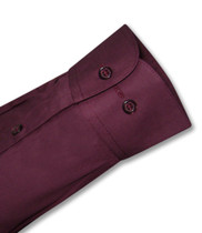 Biagio Men's 100% COTTON Solid BURGUNDY Color Dress Shirt w/ Convertible Cuffs