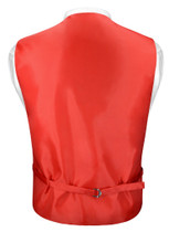 Mens SLIM FIT Dress Vest Skinny NeckTie RED 2.5" Neck Tie Hanky Set