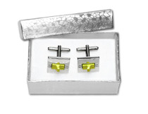 Silver-Tone Men's Cuff Links ON / OFF SWITCH Shaped Cufflinks