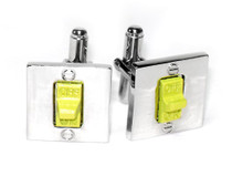 Light Switch Cufflinks | Mens Silver Tone Light Switch Cufflinks