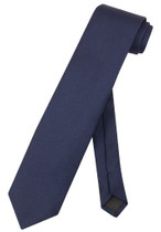 Extra Long Navy Blue Tie | Solid Navy Blue Color XL NeckTie