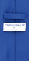Vesuvio Napoli Solid EXTRA LONG ROYAL BLUE NeckTie Handkerchief Neck Tie Set