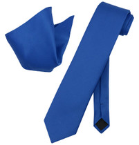 Extra Long Royal Blue Tie Set | Solid Royal Blue Color XL NeckTie