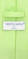 Vesuvio Napoli Solid EXTRA LONG LIME GREEN NeckTie Handkerchief Neck Tie Set